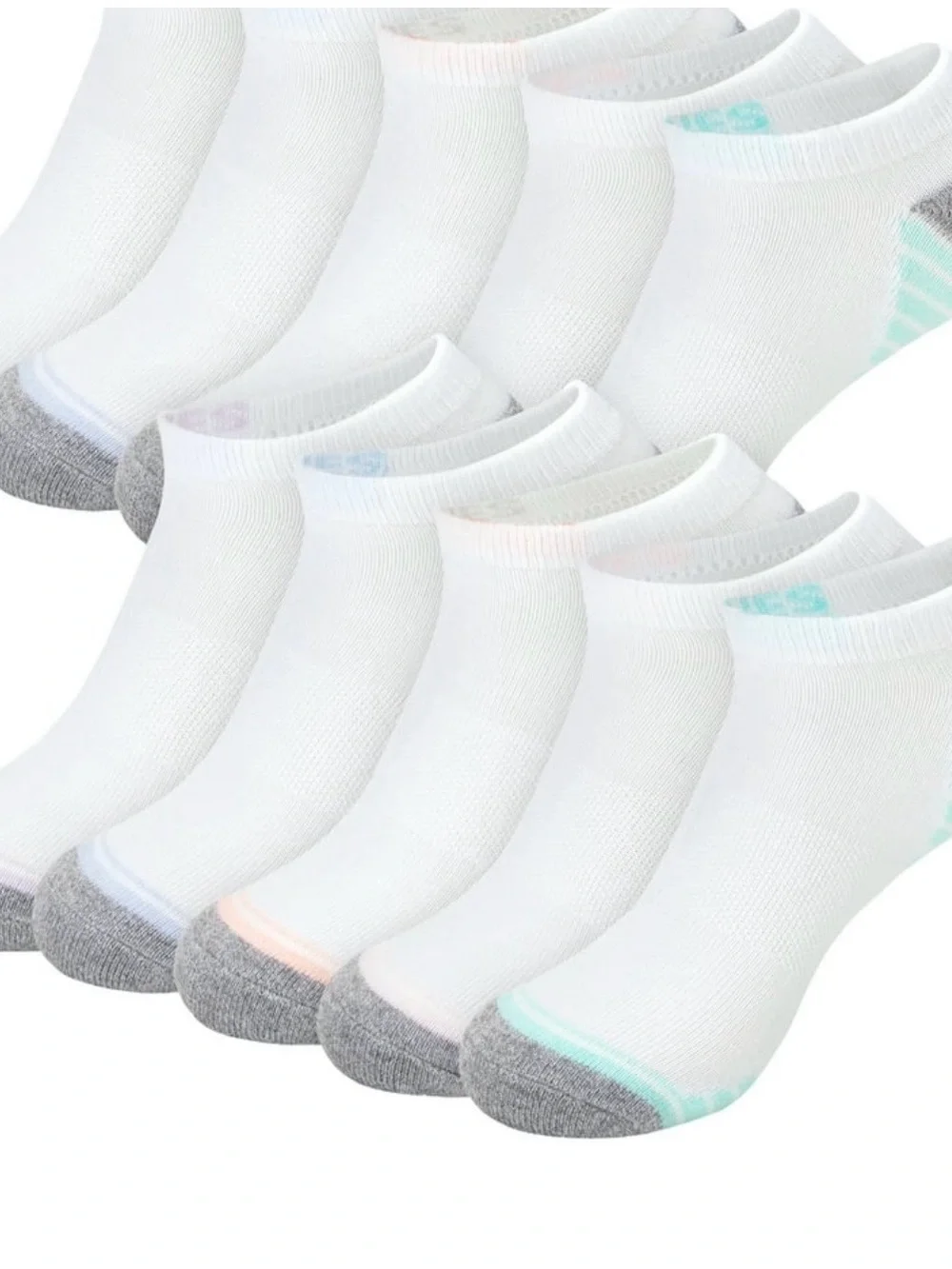 Hanes White Women's No-Show Compression Arch Socks - 10 Pack
